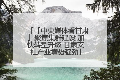 「中央媒体看甘肃」聚焦集群建设 加快转型升级 甘肃支柱产业增势强劲