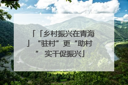 「乡村振兴在青海」“驻村”更“助村” 实干促振兴