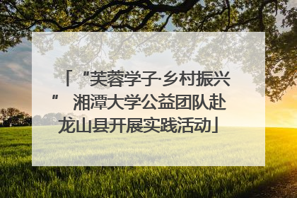“芙蓉学子·乡村振兴” 湘潭大学公益团队赴龙山县开展实践活动