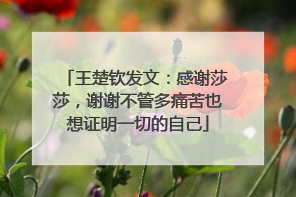 王楚钦发文：感谢莎莎，谢谢不管多痛苦也想证明一切的自己