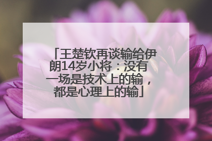 王楚钦再谈输给伊朗14岁小将：没有一场是技术上的输，都是心理上的输