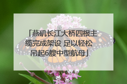 燕矶长江大桥四根主缆完成架设 足以轻松吊起6艘中型航母