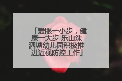 爱眼一小步,健康一大步 乐山洙泗塘幼儿园积极推进近视防控工作