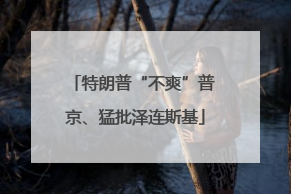 特朗普“不爽”普京、猛批泽连斯基