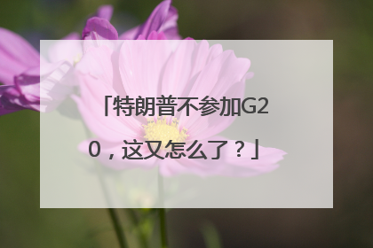特朗普不参加G20，这又怎么了？