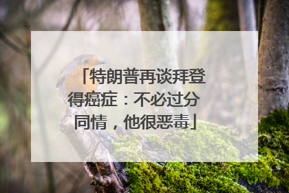 特朗普再谈拜登得癌症：不必过分同情，他很恶毒