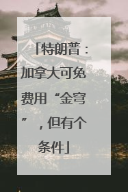 特朗普：加拿大可免费用“金穹”，但有个条件
