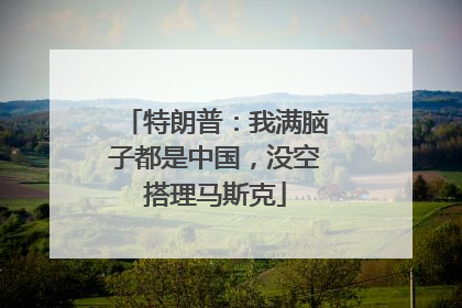 特朗普：我满脑子都是中国，没空搭理马斯克