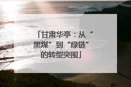 甘肃华亭：从“黑煤”到“绿链”的转型突围