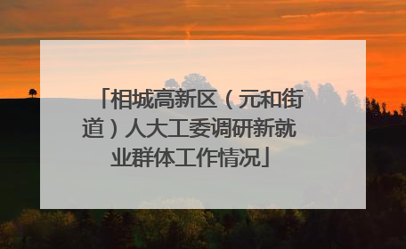 相城高新区（元和街道）人大工委调研新就业群体工作情况