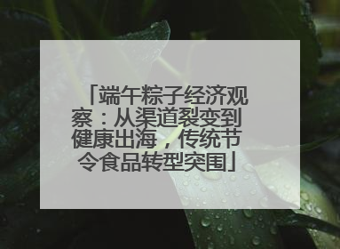 端午粽子经济观察：从渠道裂变到健康出海，传统节令食品转型突围