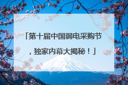 第十届中国弱电采购节，独家内幕大揭秘！