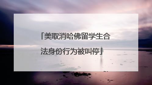 美取消哈佛留学生合法身份行为被叫停