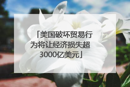 美国破坏贸易行为将让经济损失超3000亿美元
