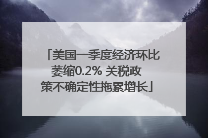 美国一季度经济环比萎缩0.2% 关税政策不确定性拖累增长