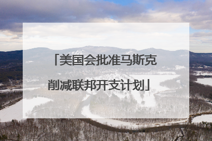 美国会批准马斯克削减联邦开支计划