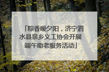 粽香暖夕阳，济宁泗水县泉乡义工协会开展端午助老服务活动