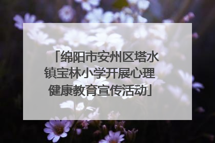 绵阳市安州区塔水镇宝林小学开展心理健康教育宣传活动