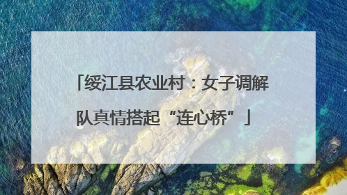 绥江县农业村：女子调解队真情搭起“连心桥”