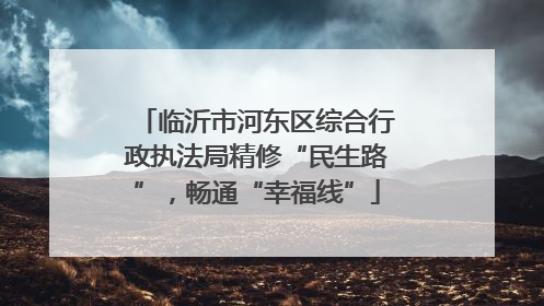 临沂市河东区综合行政执法局精修“民生路”，畅通“幸福线”