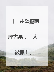 一夜盗掘两座古墓，三人被抓！