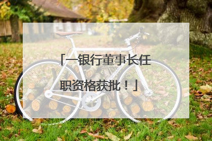 一银行董事长任职资格获批！