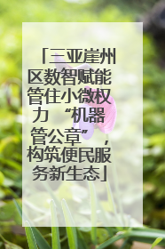 三亚崖州区数智赋能管住小微权力 “机器管公章”，构筑便民服务新生态