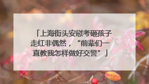上海街头安慰考砸孩子走红非偶然，“前辈们一直教我怎样做好交警”