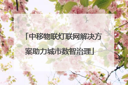 中移物联灯联网解决方案助力城市数智治理
