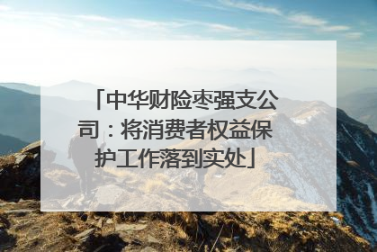 中华财险枣强支公司：将消费者权益保护工作落到实处