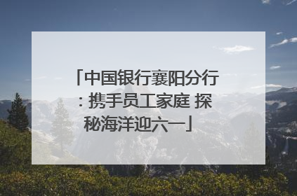 中国银行襄阳分行：携手员工家庭 探秘海洋迎六一