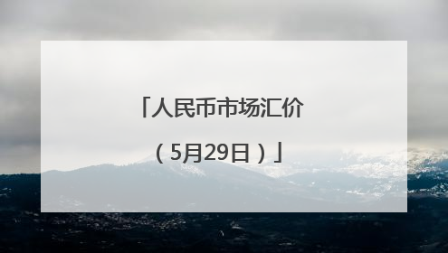 人民币市场汇价（5月29日）