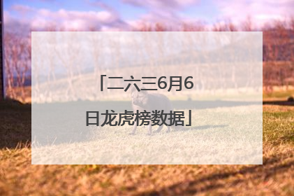 二六三6月6日龙虎榜数据