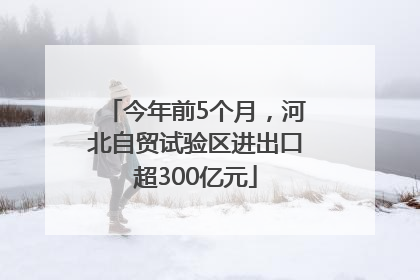 今年前5个月，河北自贸试验区进出口超300亿元