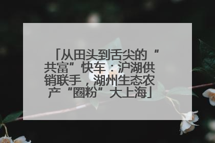 从田头到舌尖的“共富”快车：沪湖供销联手，湖州生态农产“圈粉”大上海