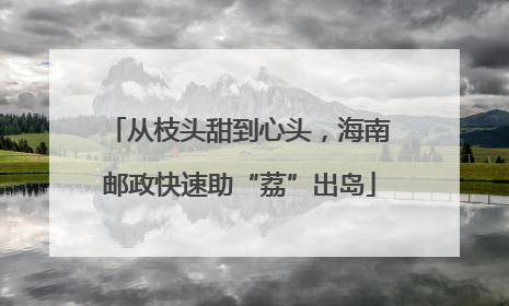 从枝头甜到心头，海南邮政快速助“荔”出岛
