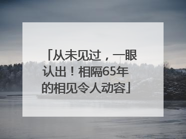 从未见过，一眼认出！相隔65年的相见令人动容