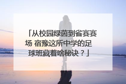 从校园绿茵到省赛赛场 宿豫这所中学的足球班藏着啥秘诀？