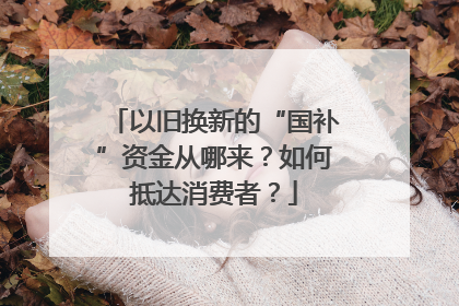 以旧换新的“国补”资金从哪来？如何抵达消费者？