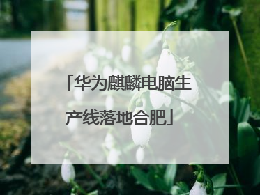 华为麒麟电脑生产线落地合肥