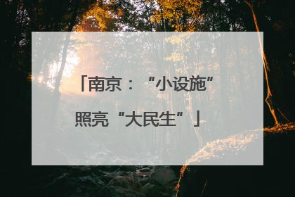 南京：“小设施”照亮“大民生”