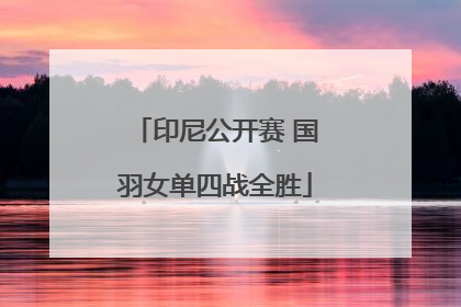 印尼公开赛 国羽女单四战全胜