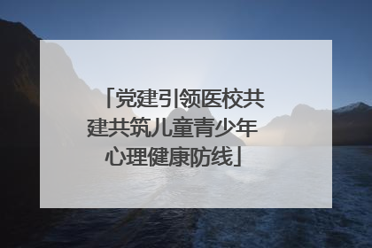 党建引领医校共建共筑儿童青少年心理健康防线