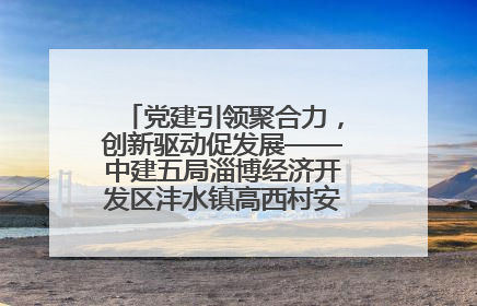党建引领聚合力，创新驱动促发展——中建五局淄博经济开发区沣水镇高西村安置项目建设纪实