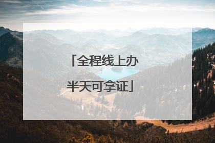 全程线上办 半天可拿证