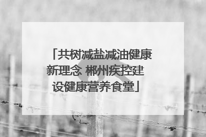 共树减盐减油健康新理念 郴州疾控建设健康营养食堂