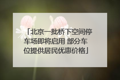 北京一批桥下空间停车场即将启用 部分车位提供居民优惠价格