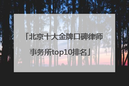 北京十大金牌口碑律师事务所top10排名