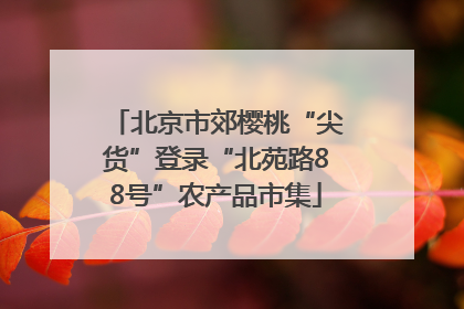 北京市郊樱桃“尖货”登录“北苑路88号”农产品市集
