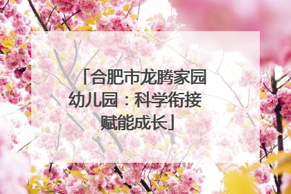 合肥市龙腾家园幼儿园：科学衔接 赋能成长